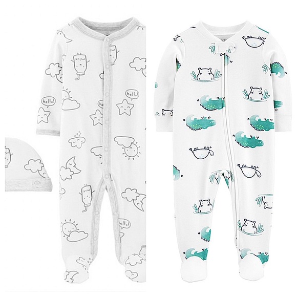 NWT Bundle of 2 Carter’s Footies / Sleepers, Size 6M - Picture 2 of 6